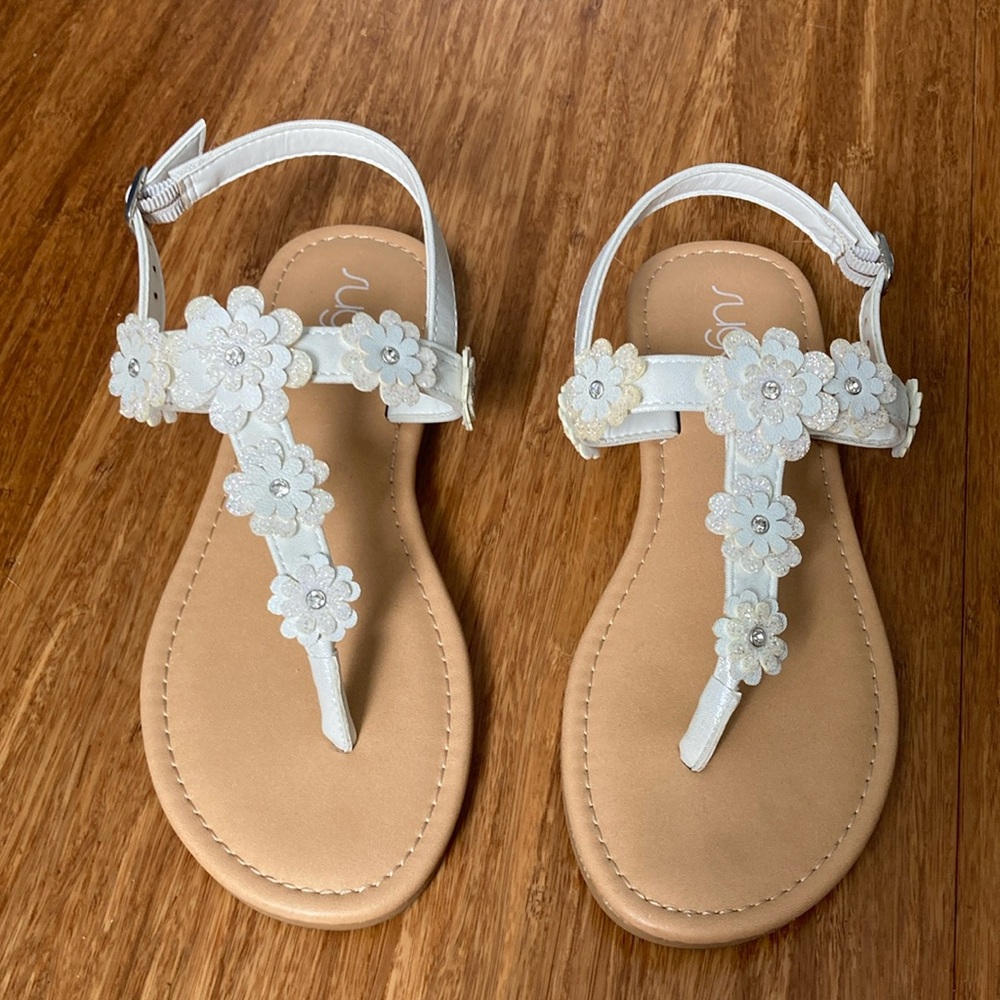 Sugar White Tan Floral Sandals